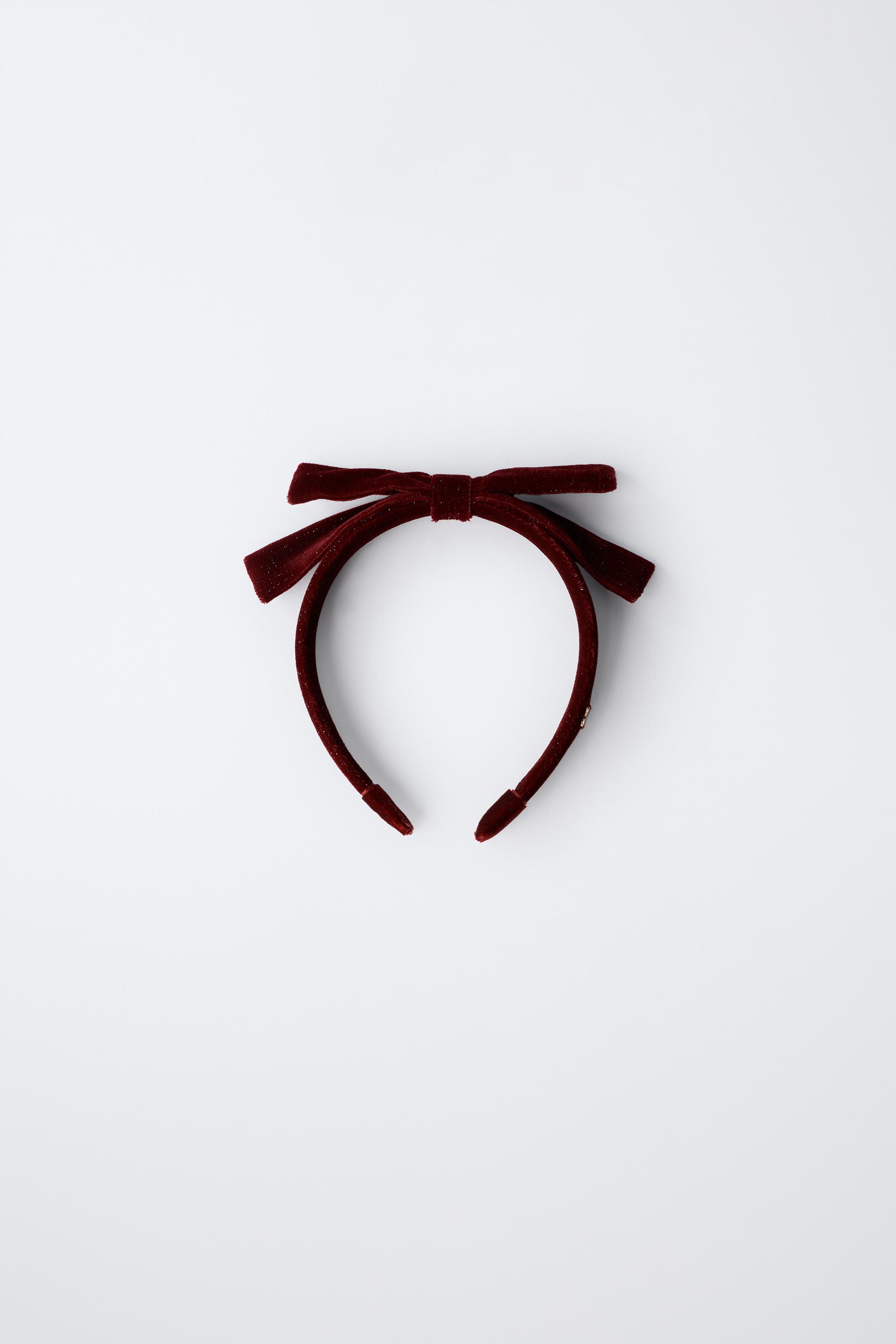 SERRE-TÊTE EN VELOURS AVEC NŒUD ET BRILLANT